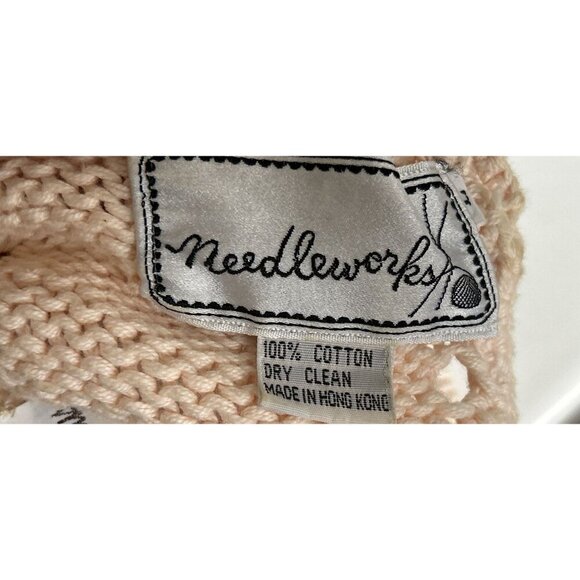 Vintage Neiman Marcus Needleworks Hand Knit Short Sleeve Sweater - Picture 4 of 8